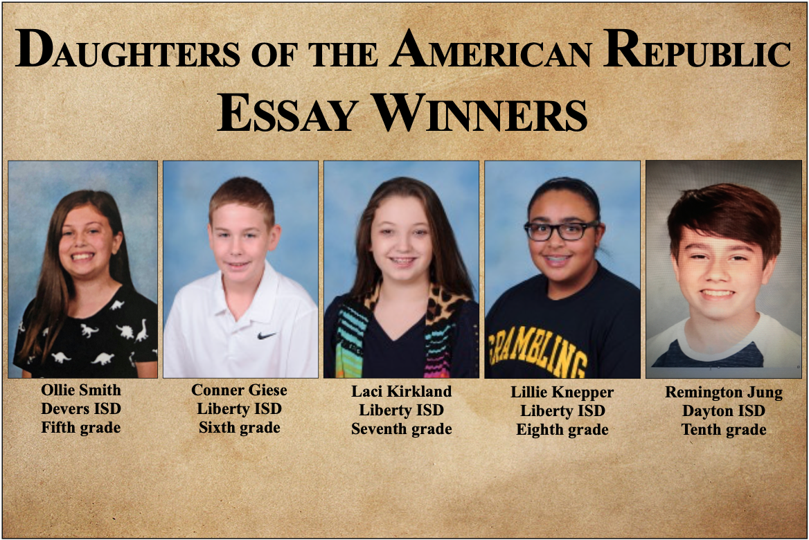DAR announces essay winners Liberty Vindicator